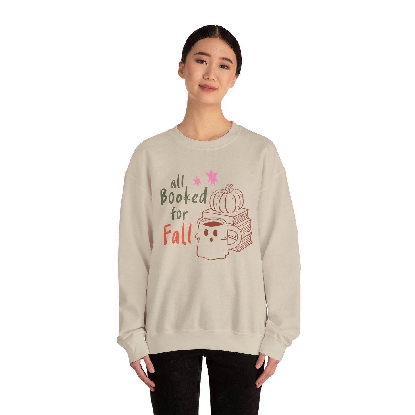 All Booked for Fall Sweatshirt, Long Sleeve Shirt for Spooky Season Bookish Gift,  Halloween Reading Apparel