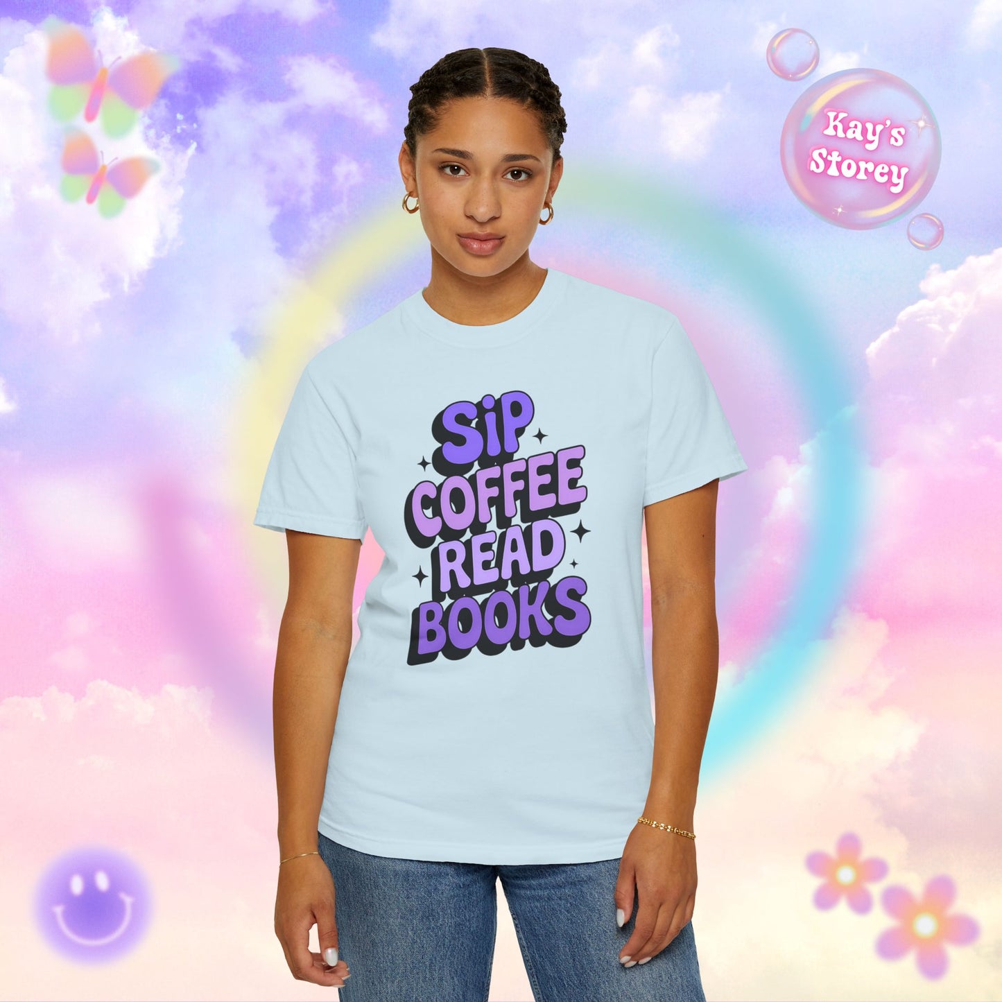 Sip Coffee Read Books Comfort Colors T-Shirt