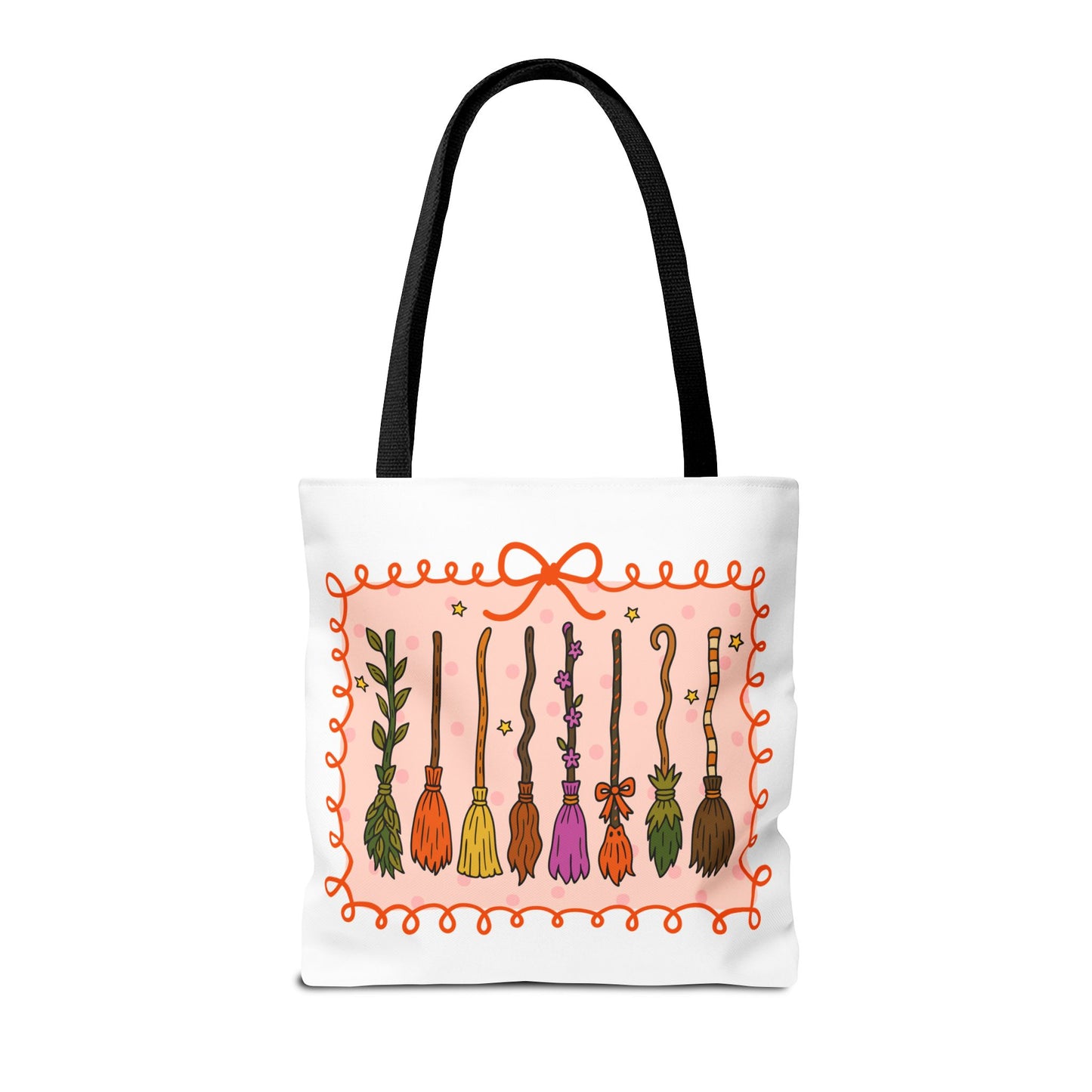 Spooky Season Witches Brooms Book Tote Bag