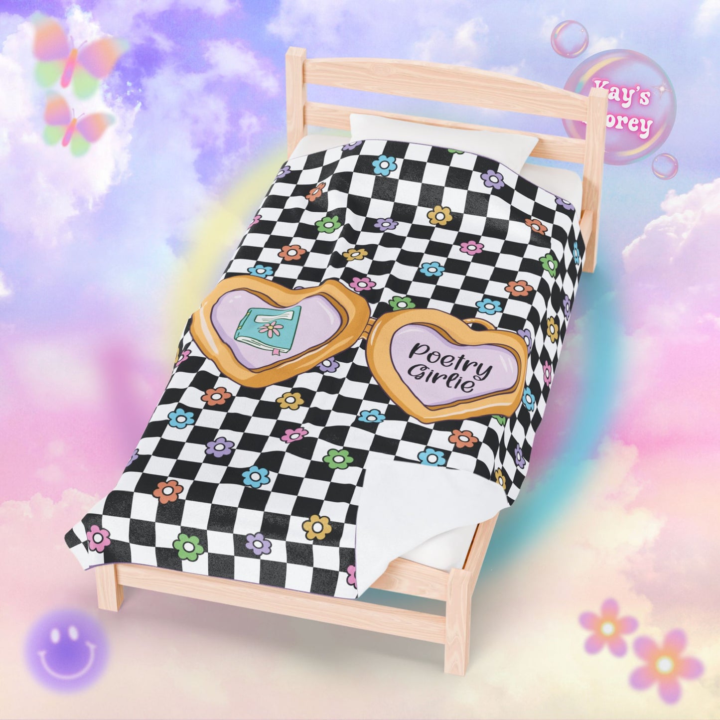 Poetry Girlie Velveteen Plush Blanket