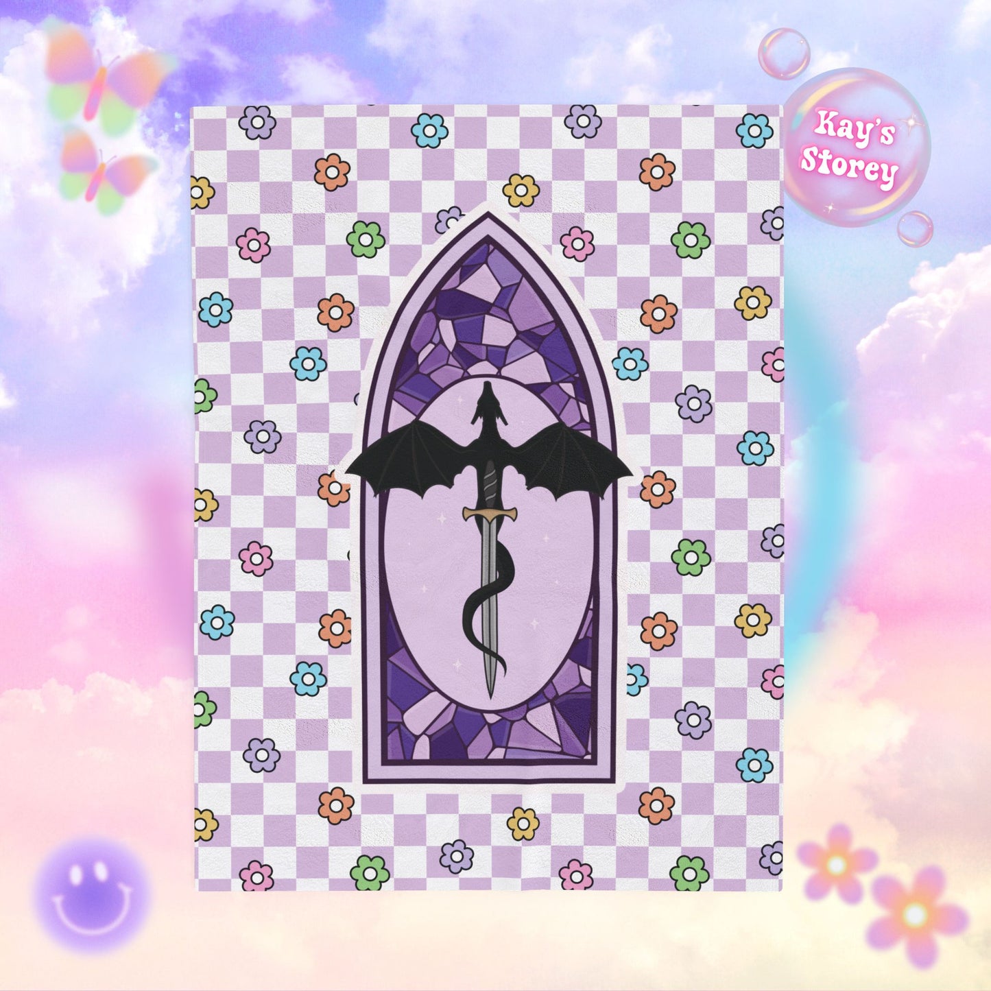Purple Romantasy Velveteen Plush Blanket