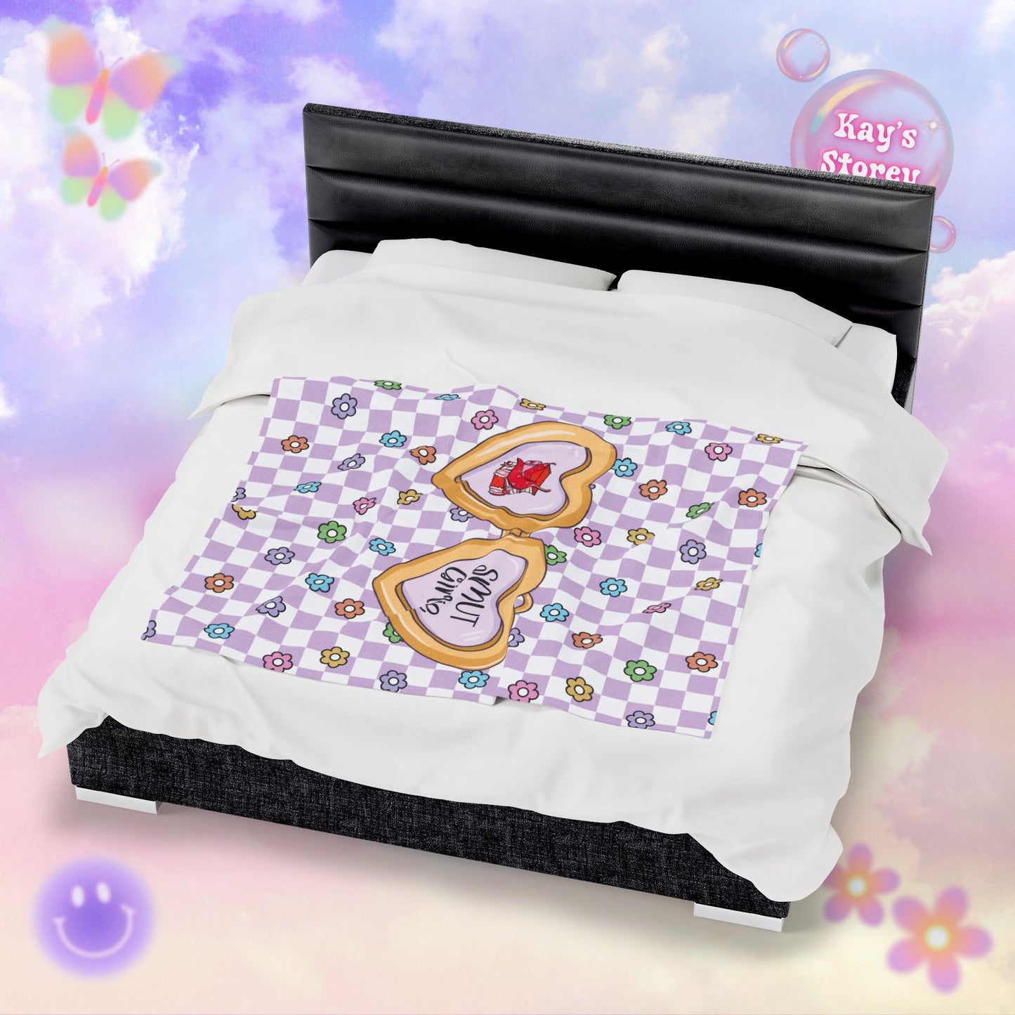 Purple Smut Girlie Velveteen Plush Blanket