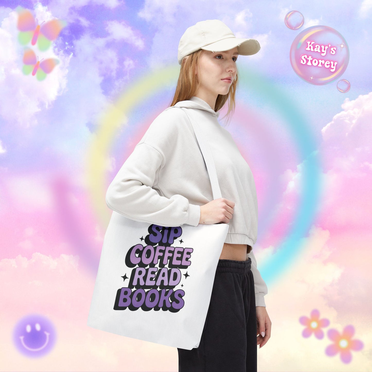 Sip Coffee Read Books Tote Bag