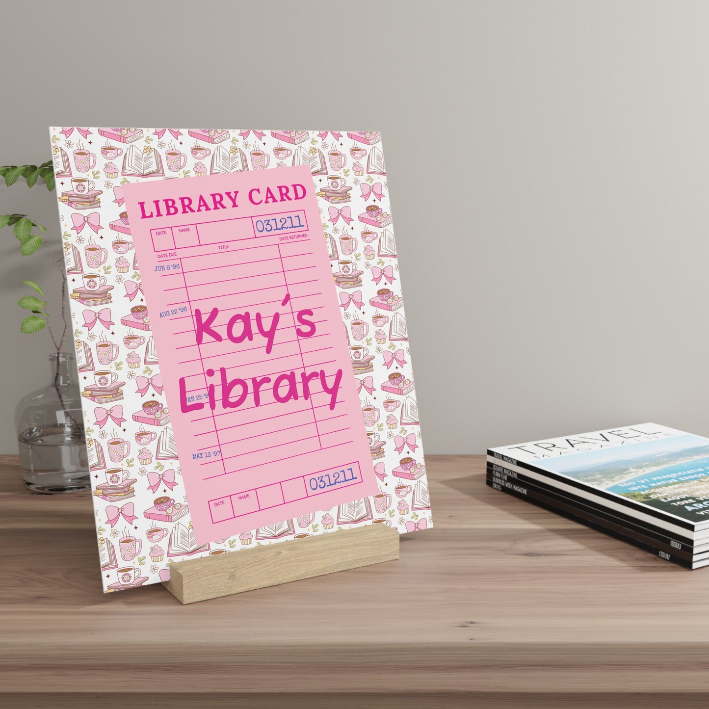 Personalized Bookshelf Decor with Stand