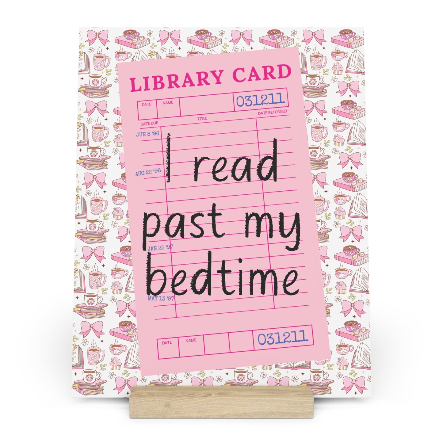 I Read Past My Bedtime Bookshelf Decor with Stand