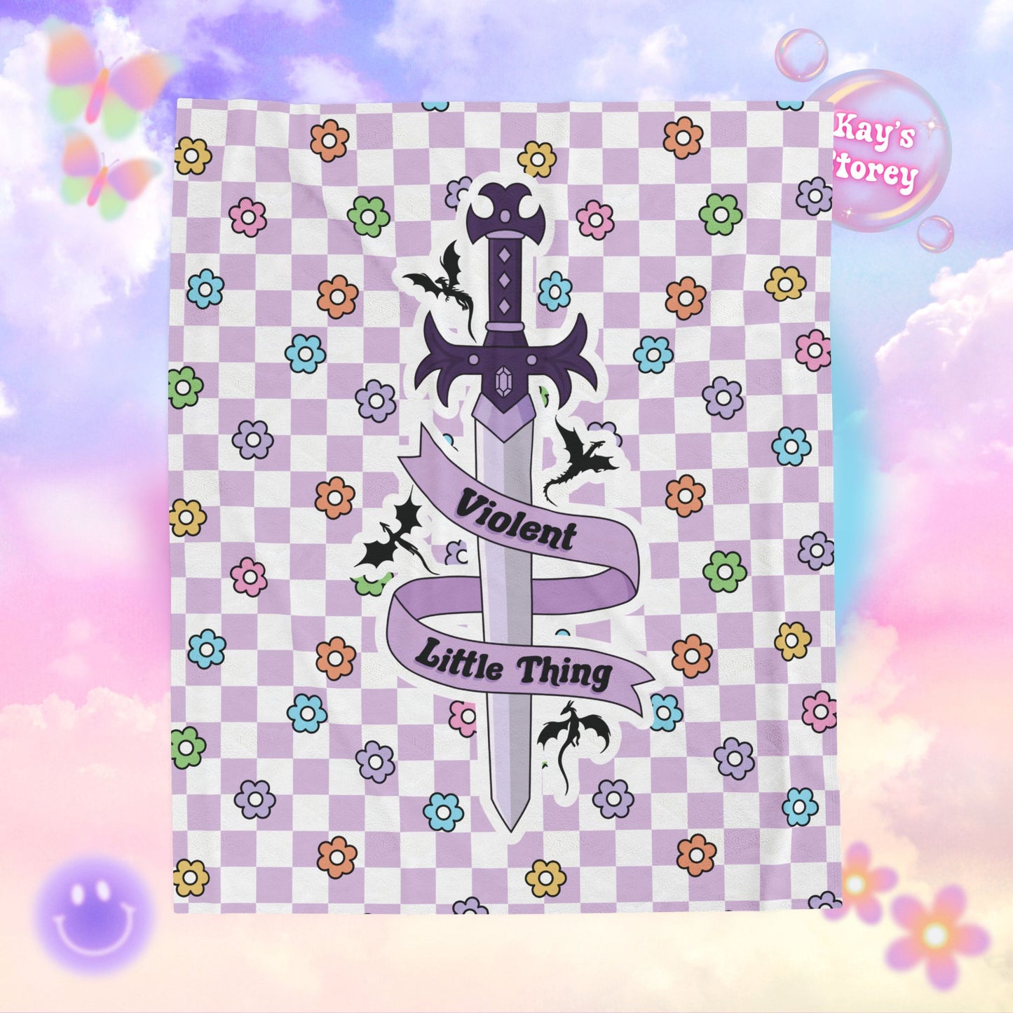 Purple Violent Little Thing Velveteen Plush Blanket