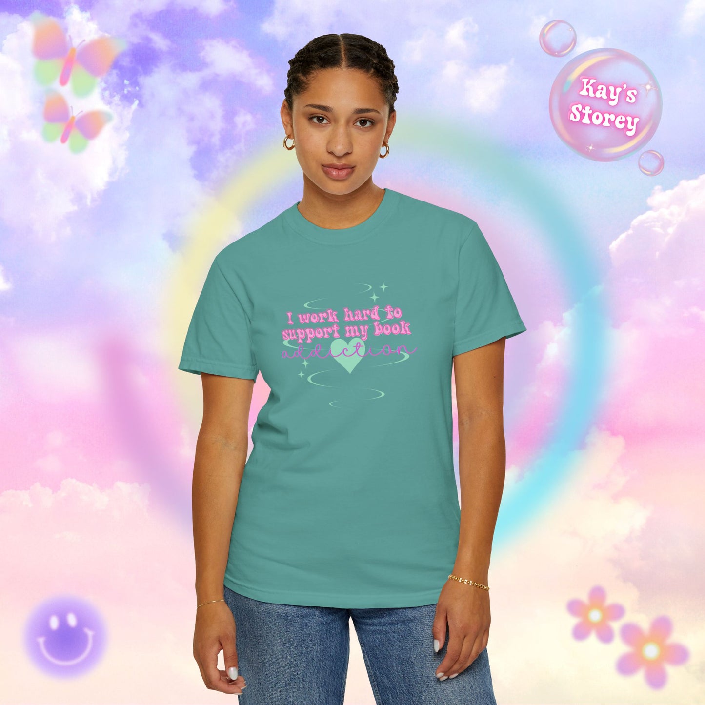 I Work Hard To Support My Book Addiction Comfort Colors T-Shirt