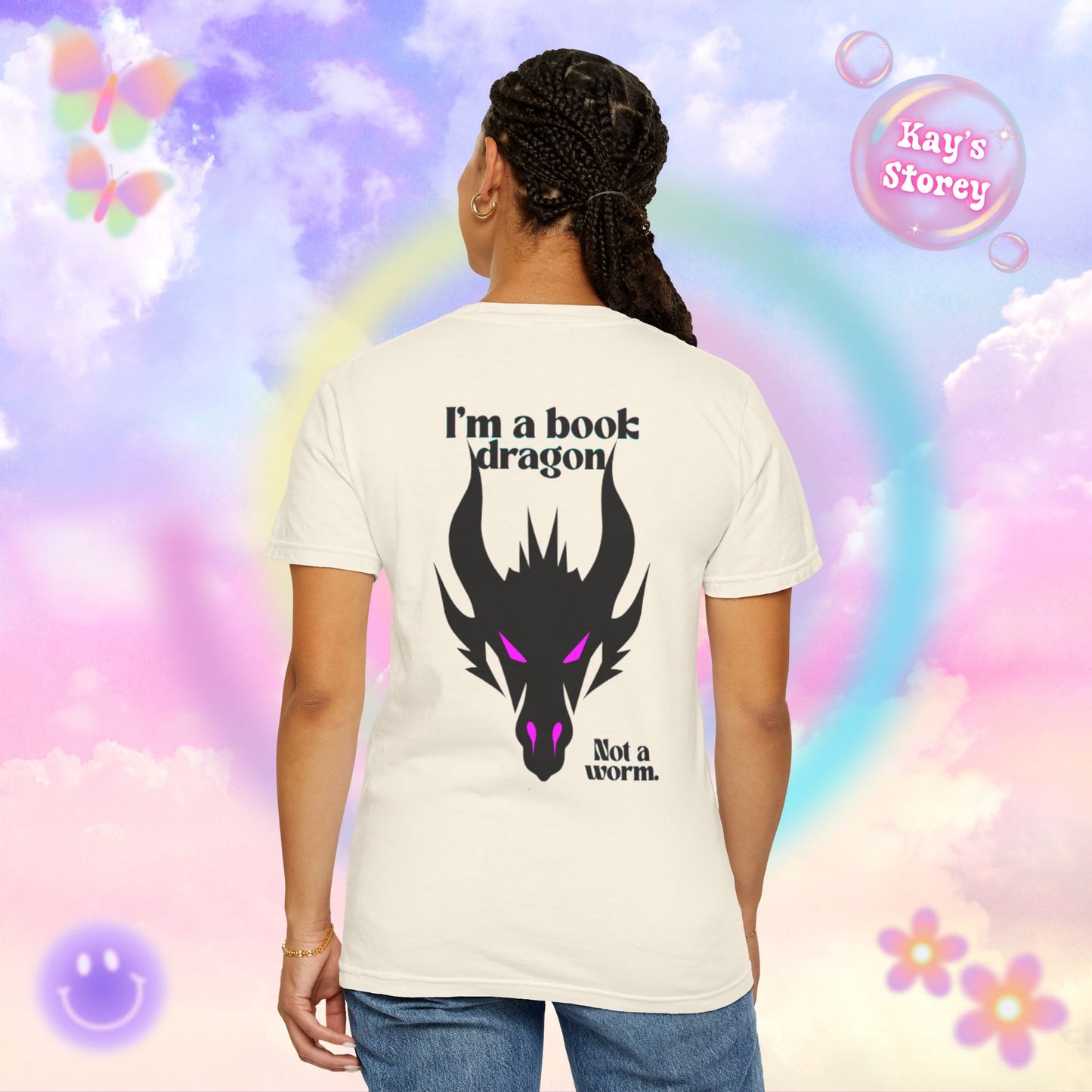 Book Dragon Pink Comfort Colors T-Shirt