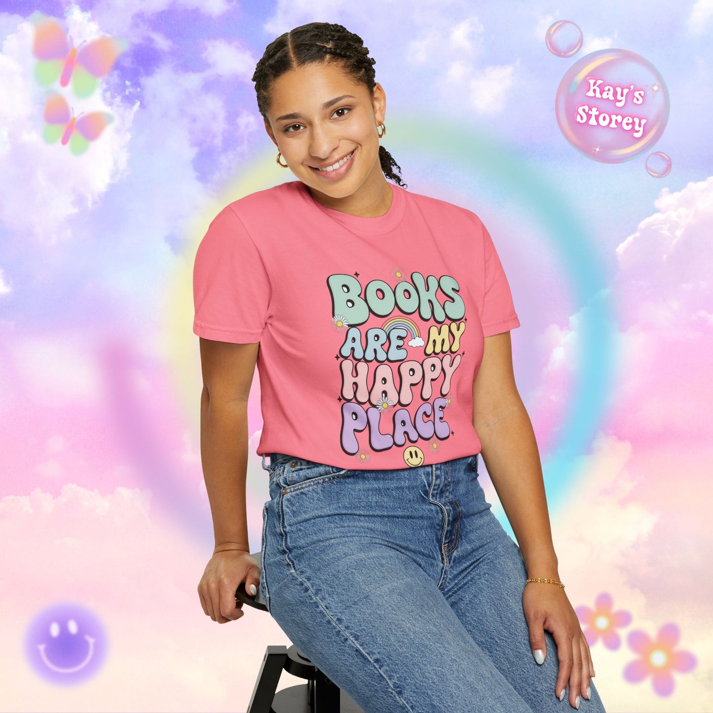Books Are My Happy Place Comfort Colors T-Shirt