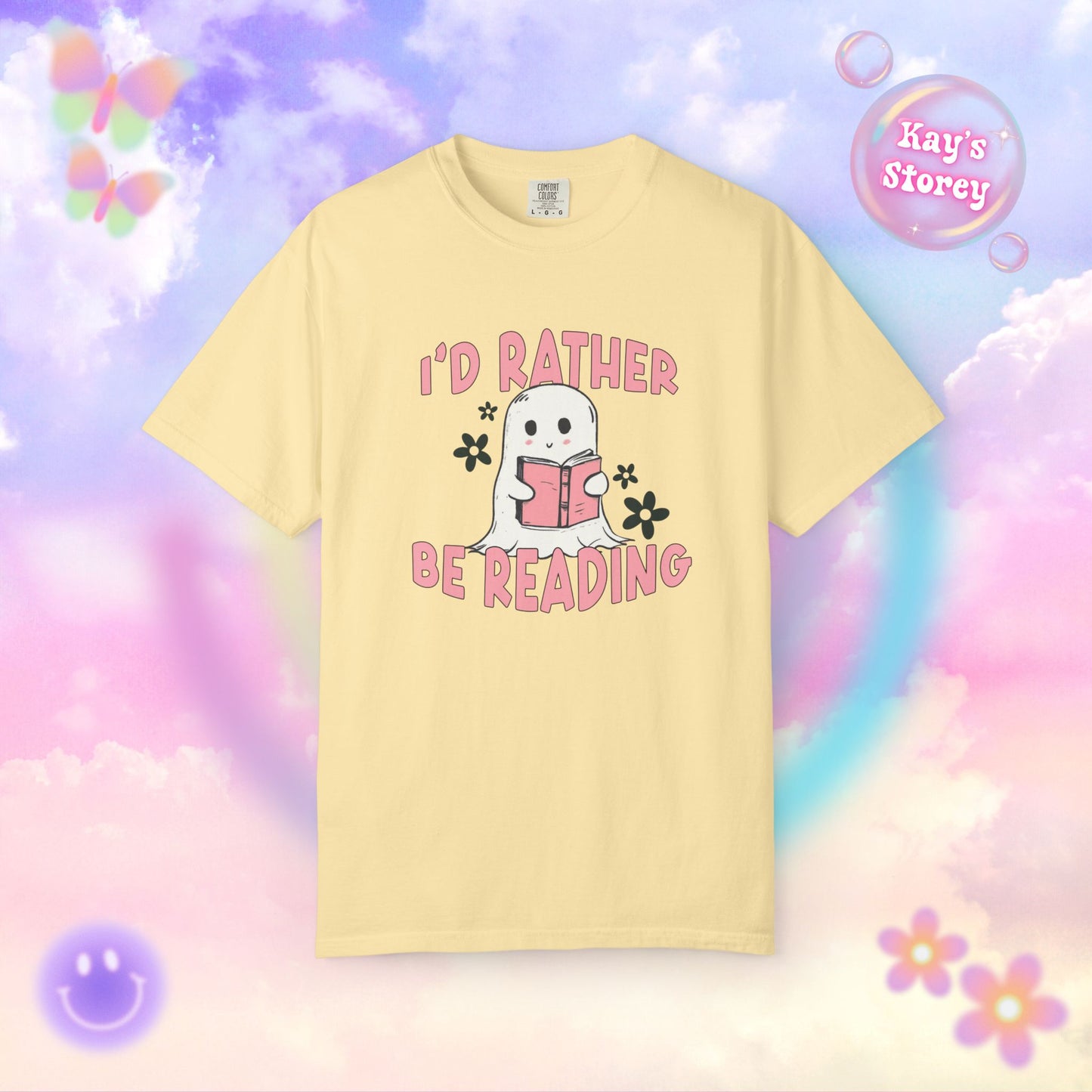 Ghostie I'd Rather Be Reading Comfort Colors T-Shirt