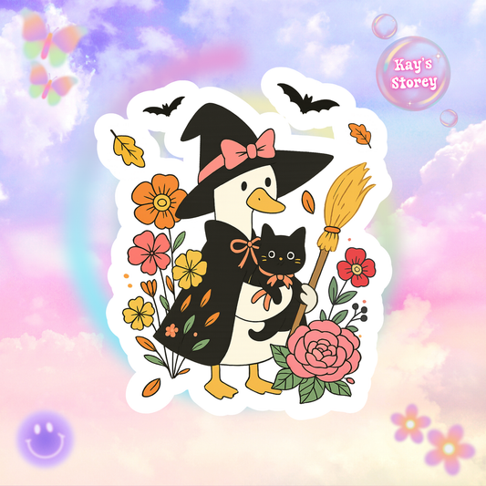 Spooky Goose Kiss-Cut Sticker, Goose Lover Sticker, Cute Sticker Set, Spooky Decals, Halloween Stickers, Vinyl Goose Stickers