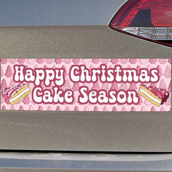 Happy Christmas Tree Cake Season Car Magnet