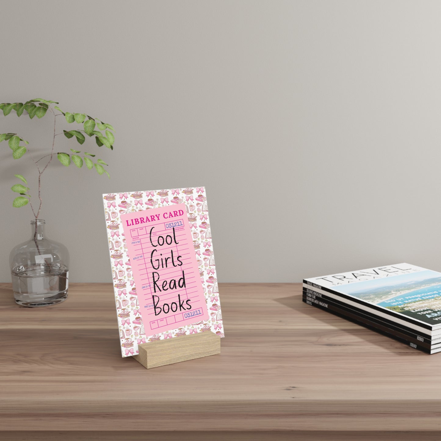Cool Girls Read Books Bookshelf Decor with Stand