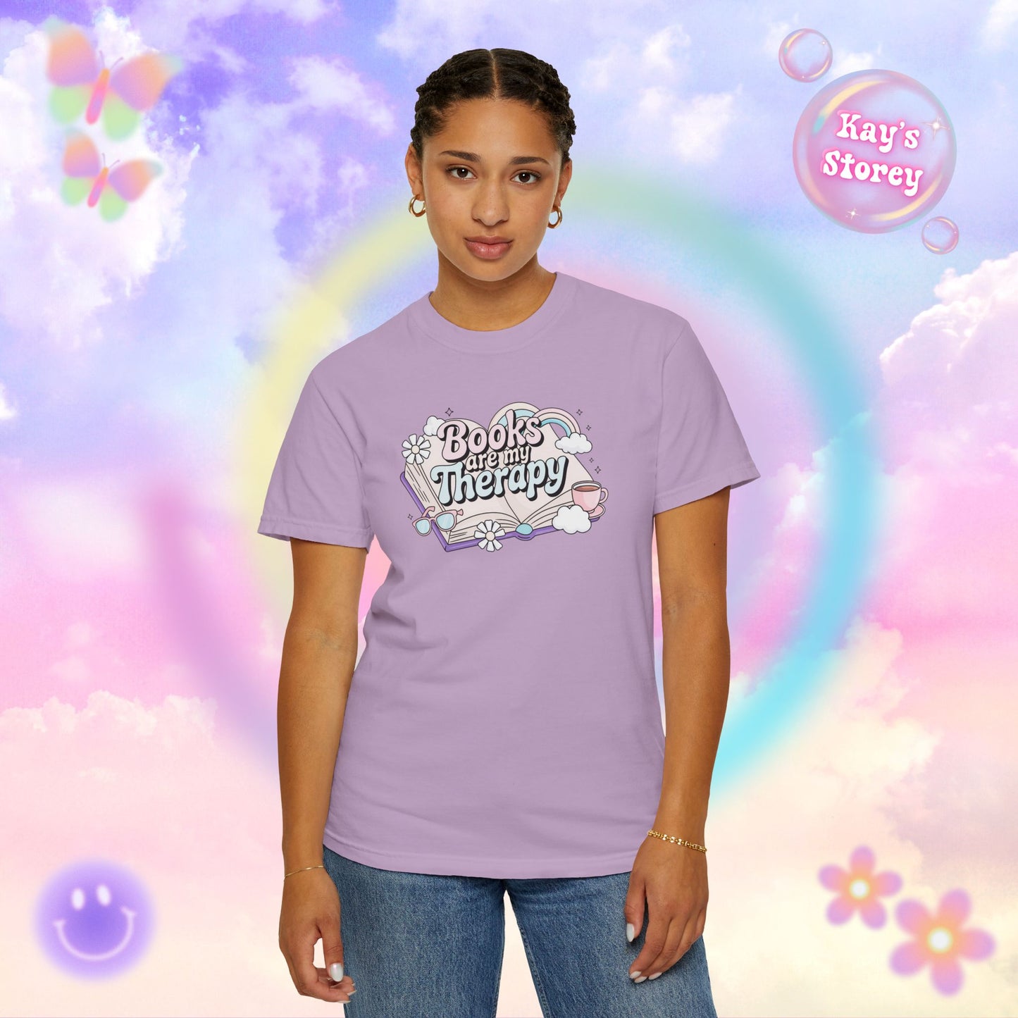 Books Are My Therapy Comfort Colors T-Shirt