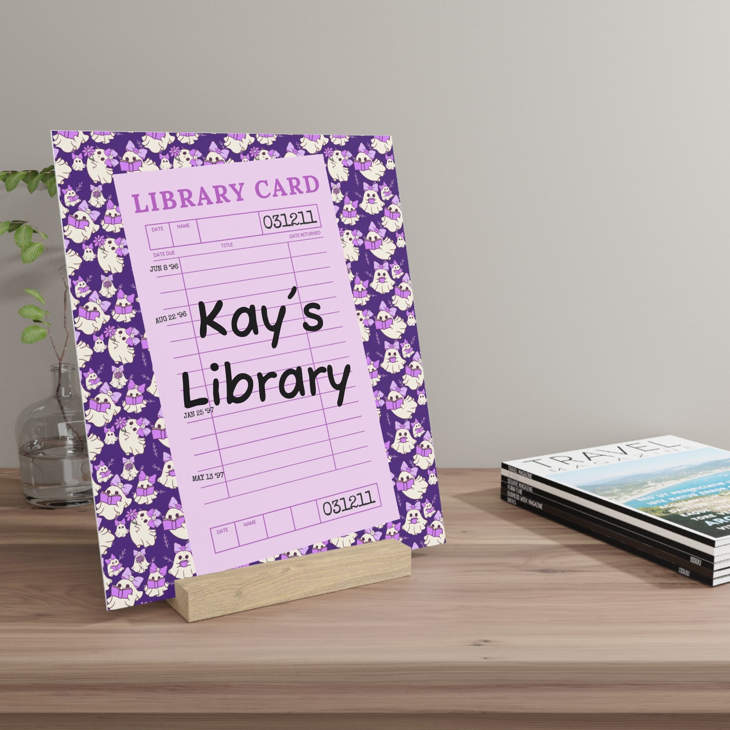 Personalized Bookshelf Decor with Stand