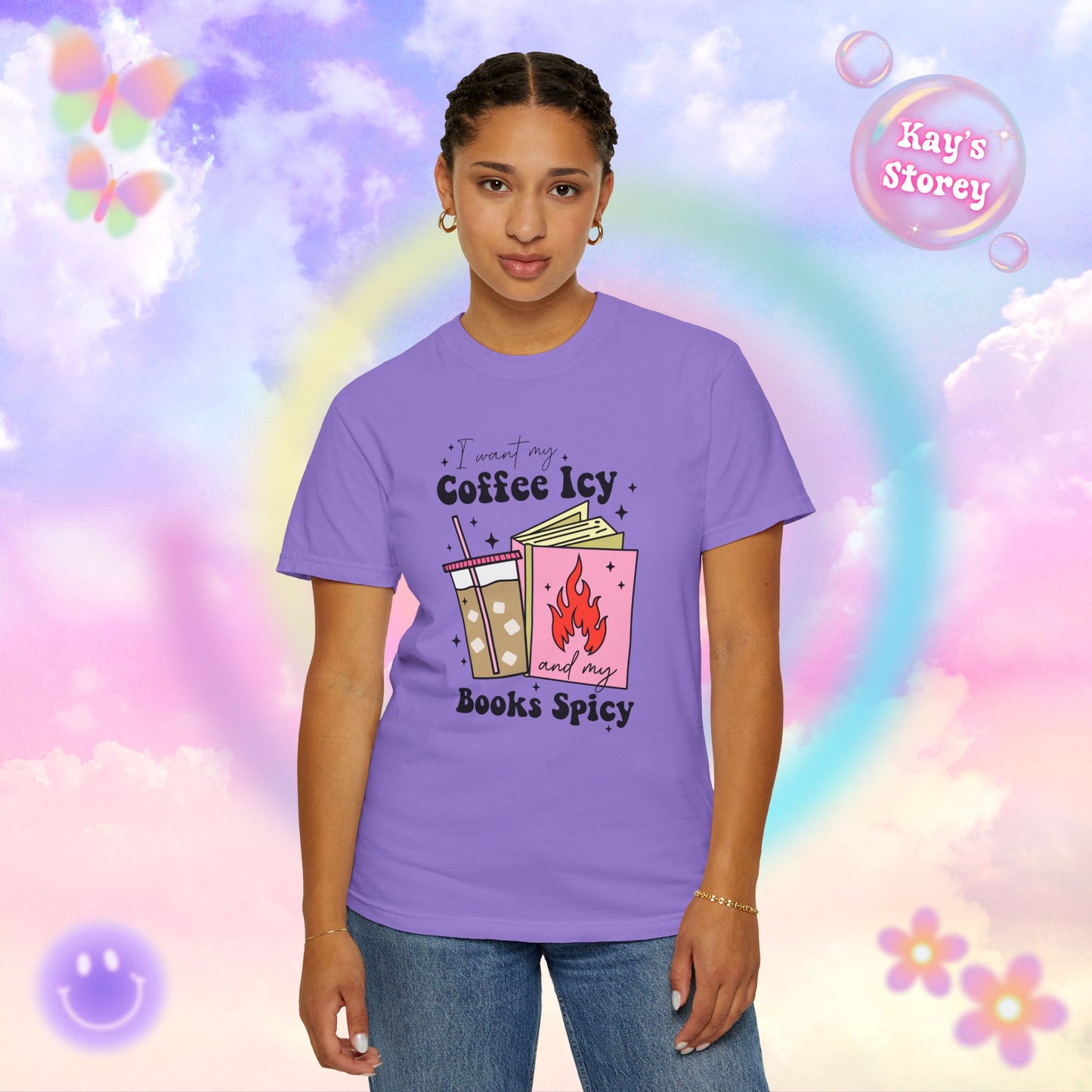 Coffee Icy Books Spicy Comfort Colors T-Shirt