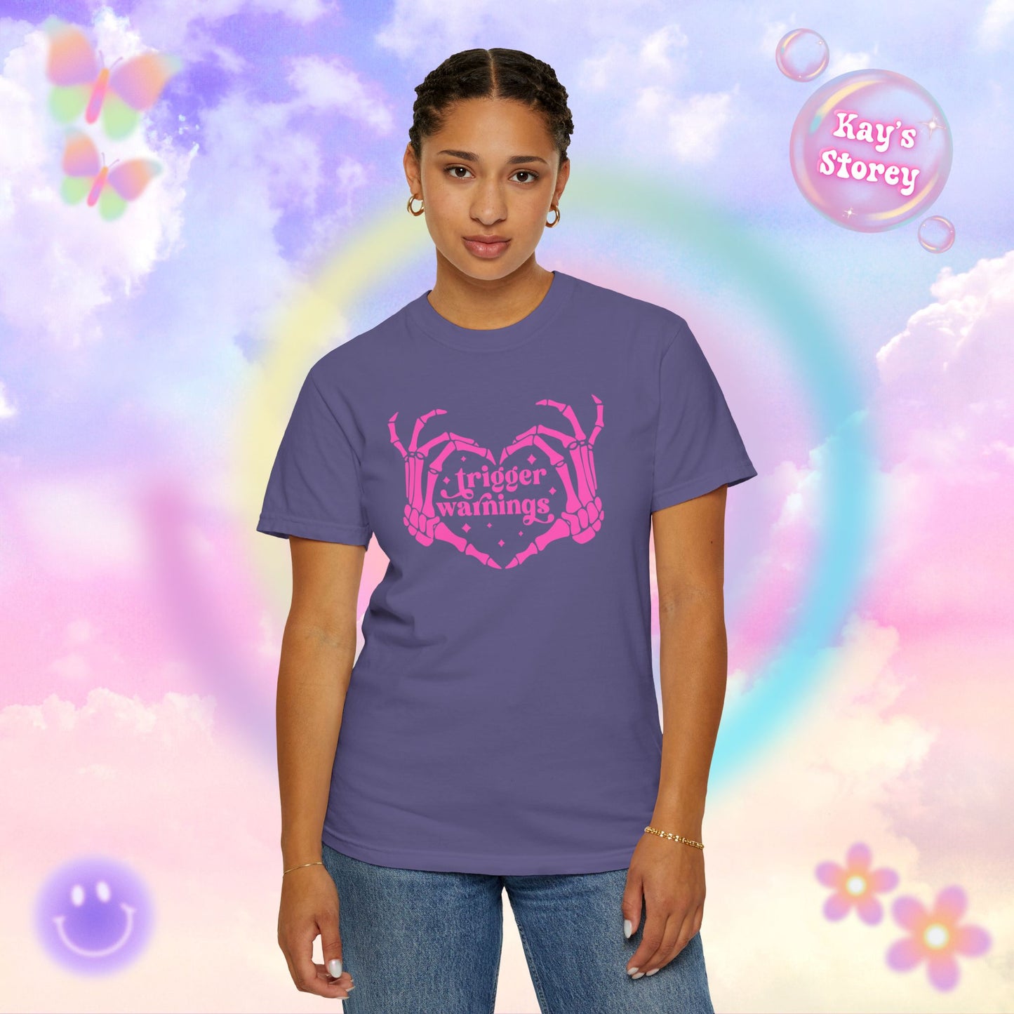 Pink Trigger Warnings Comfort Colors T-Shirt