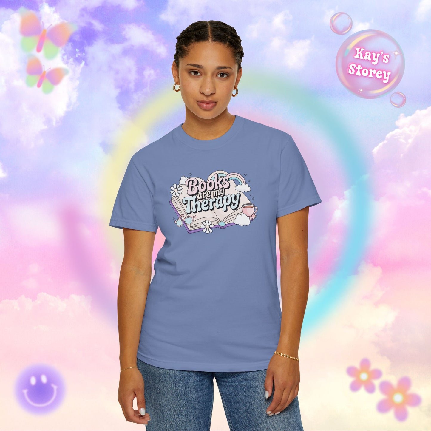 Books Are My Therapy Comfort Colors T-Shirt