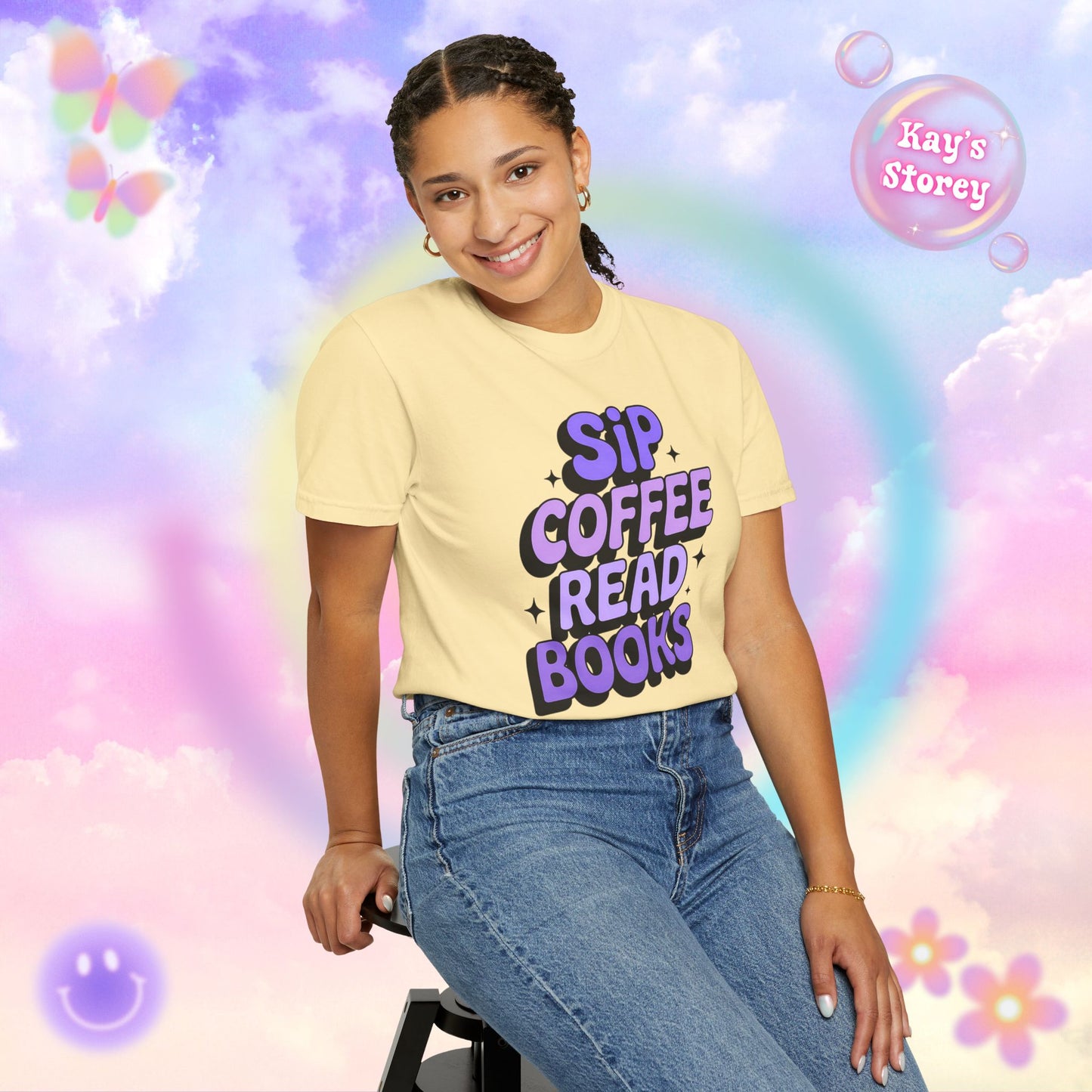 Sip Coffee Read Books Comfort Colors T-Shirt