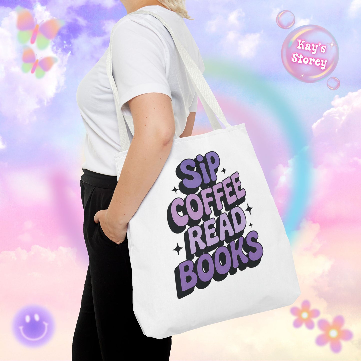 Sip Coffee Read Books Tote Bag