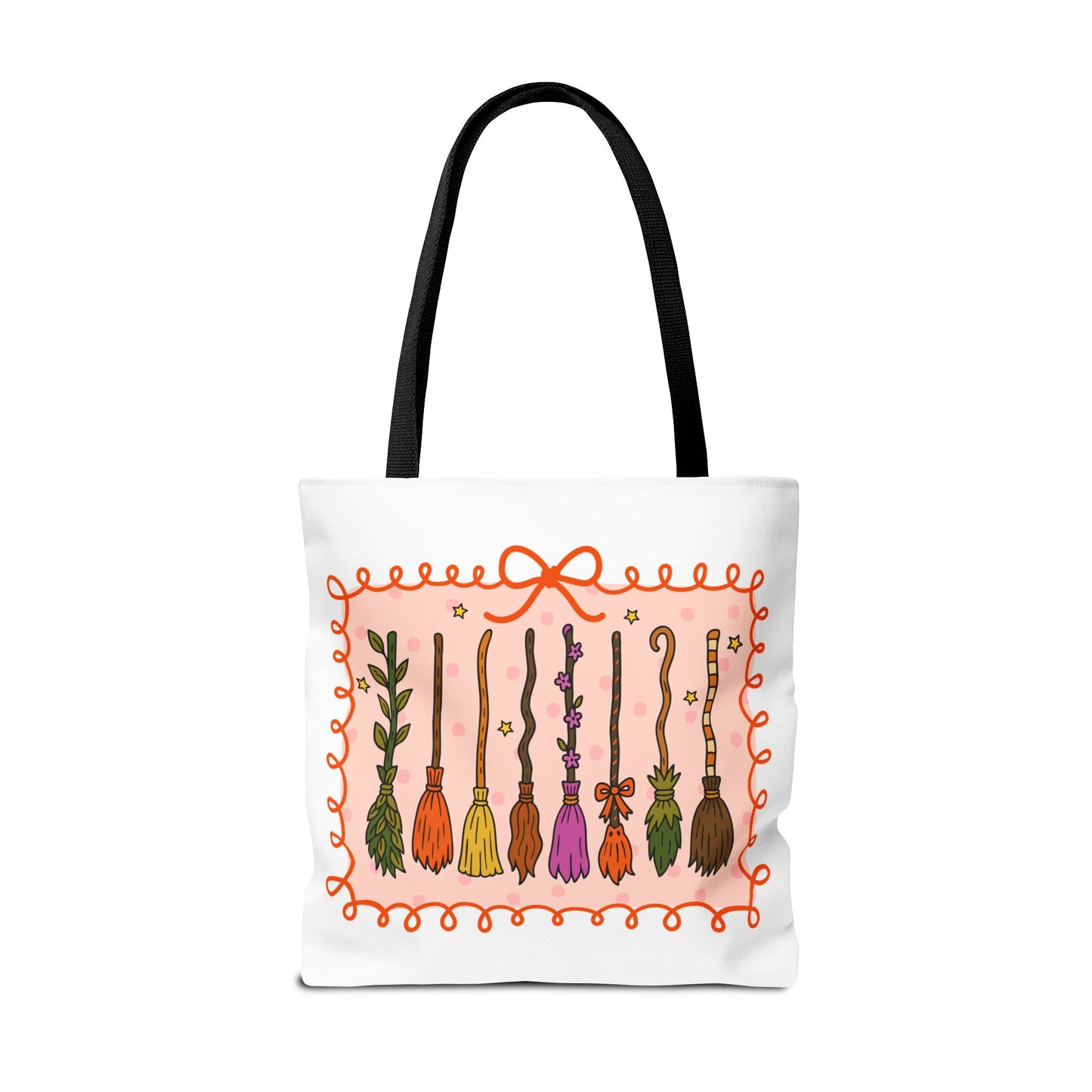 Spooky Season Witches Brooms Book Tote Bag