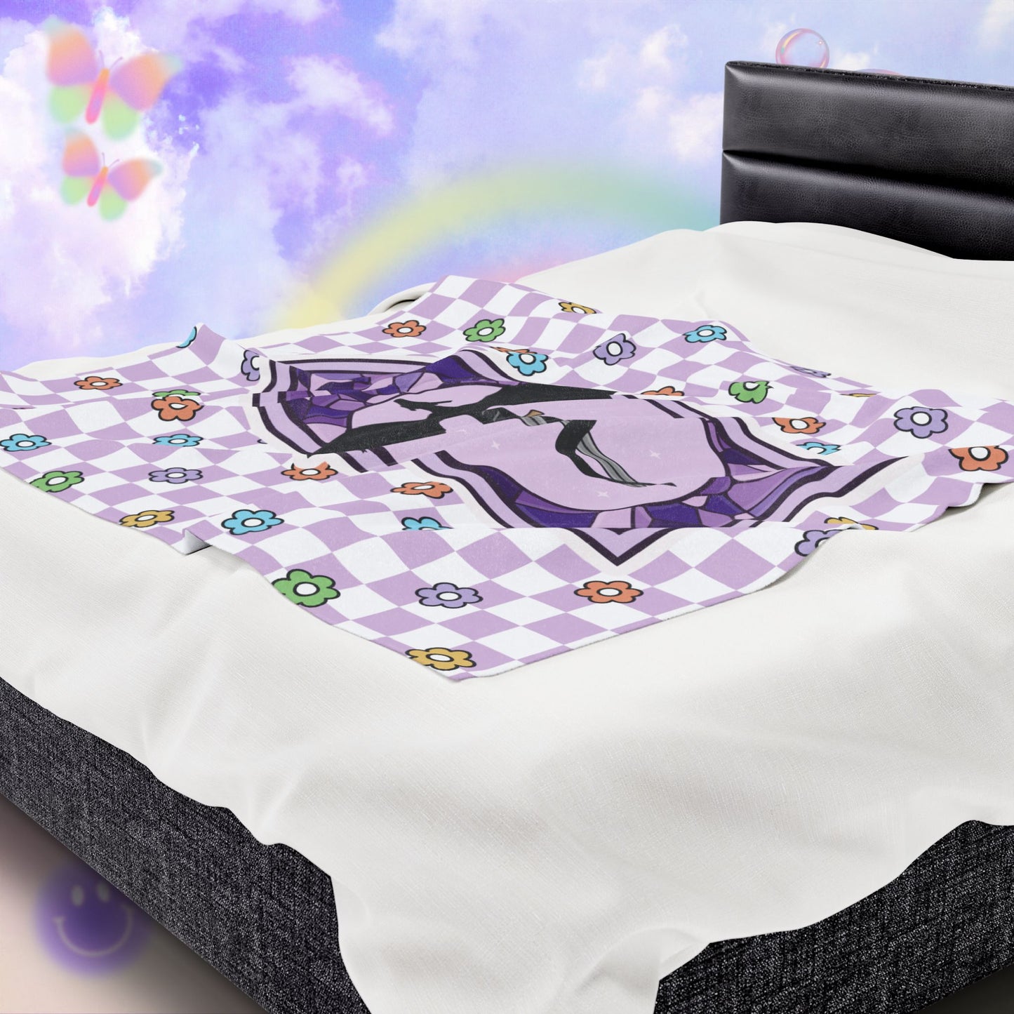 Purple Romantasy Velveteen Plush Blanket