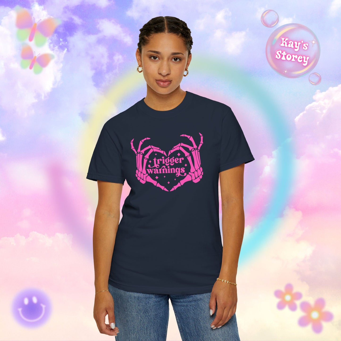 Pink Trigger Warnings Comfort Colors T-Shirt