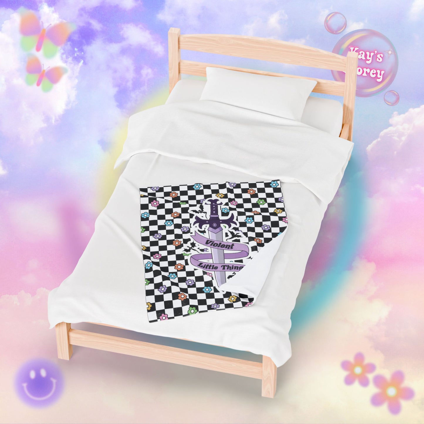 Violent Little Thing Velveteen Plush Blanket