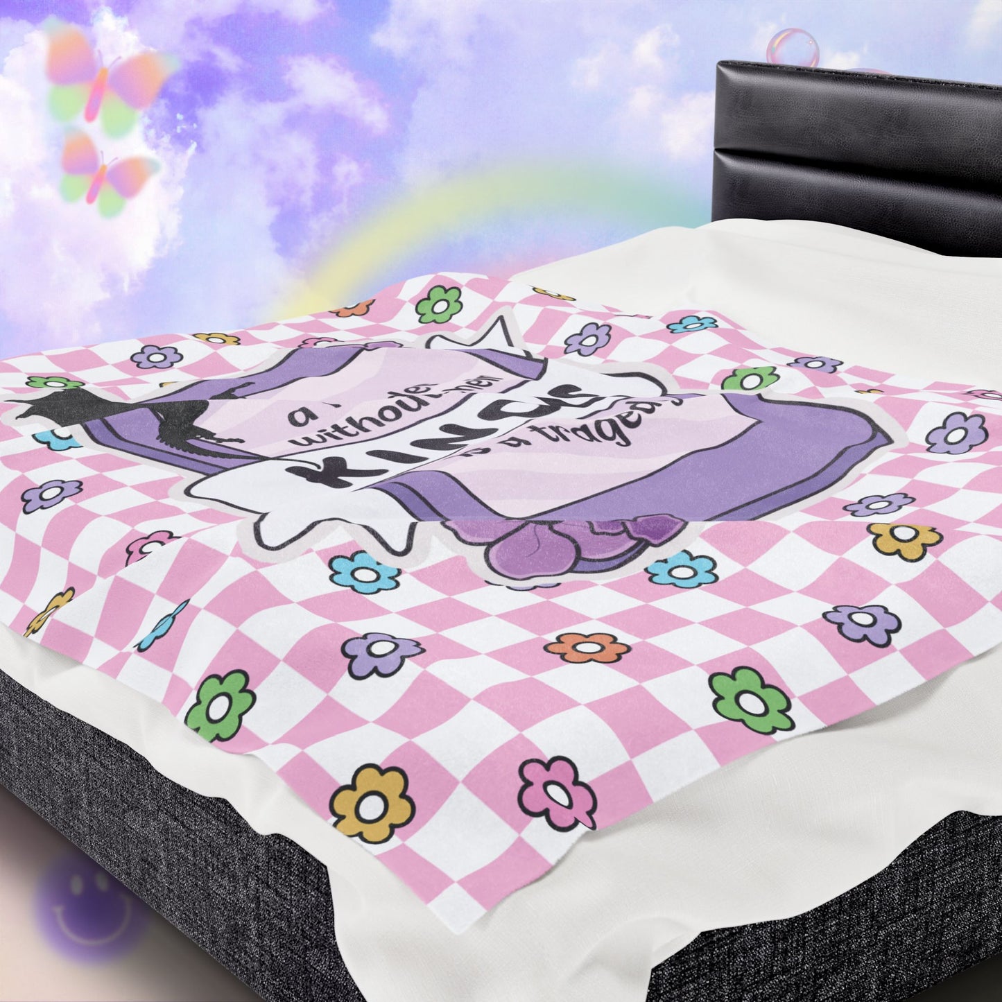 Pink Reader Without Their Kindle Velveteen Plush Blanket