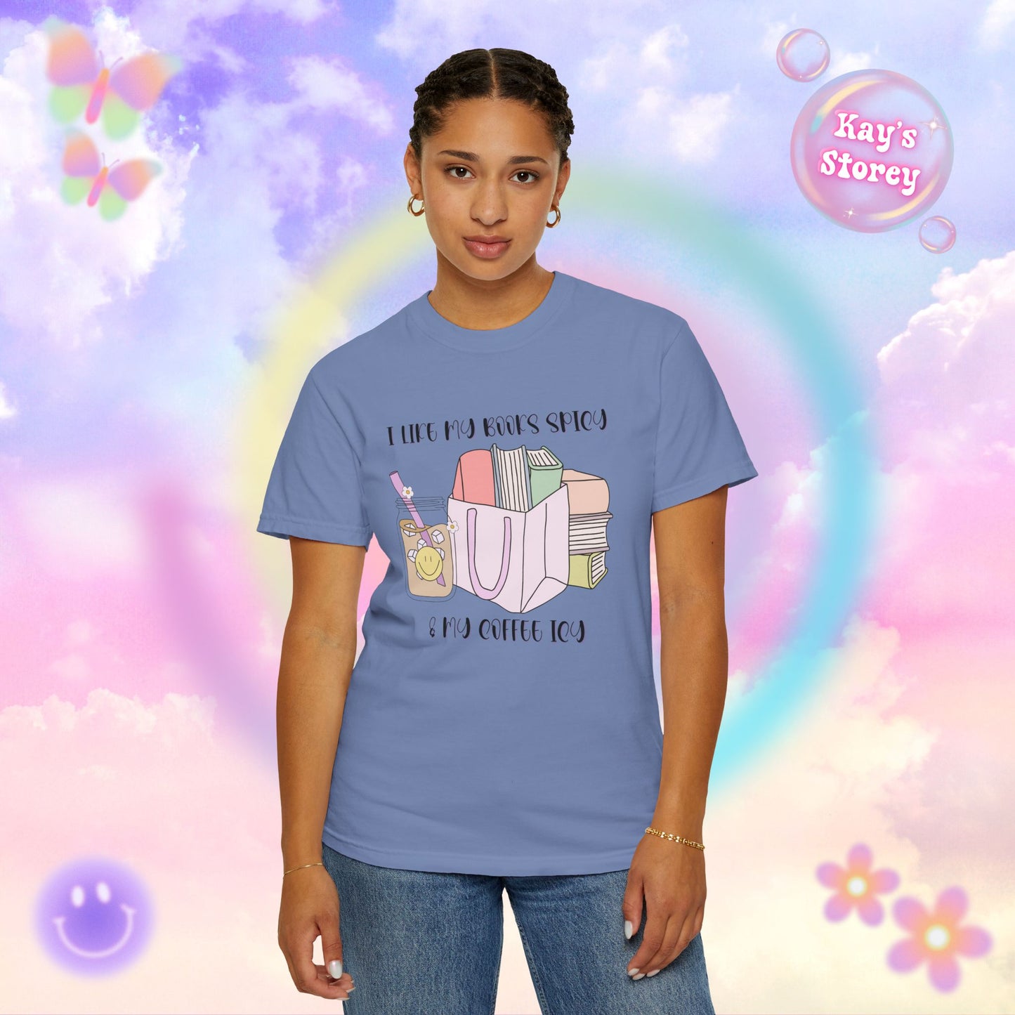 Books Spicy, Coffee Icy Comfort Colors T-Shirt