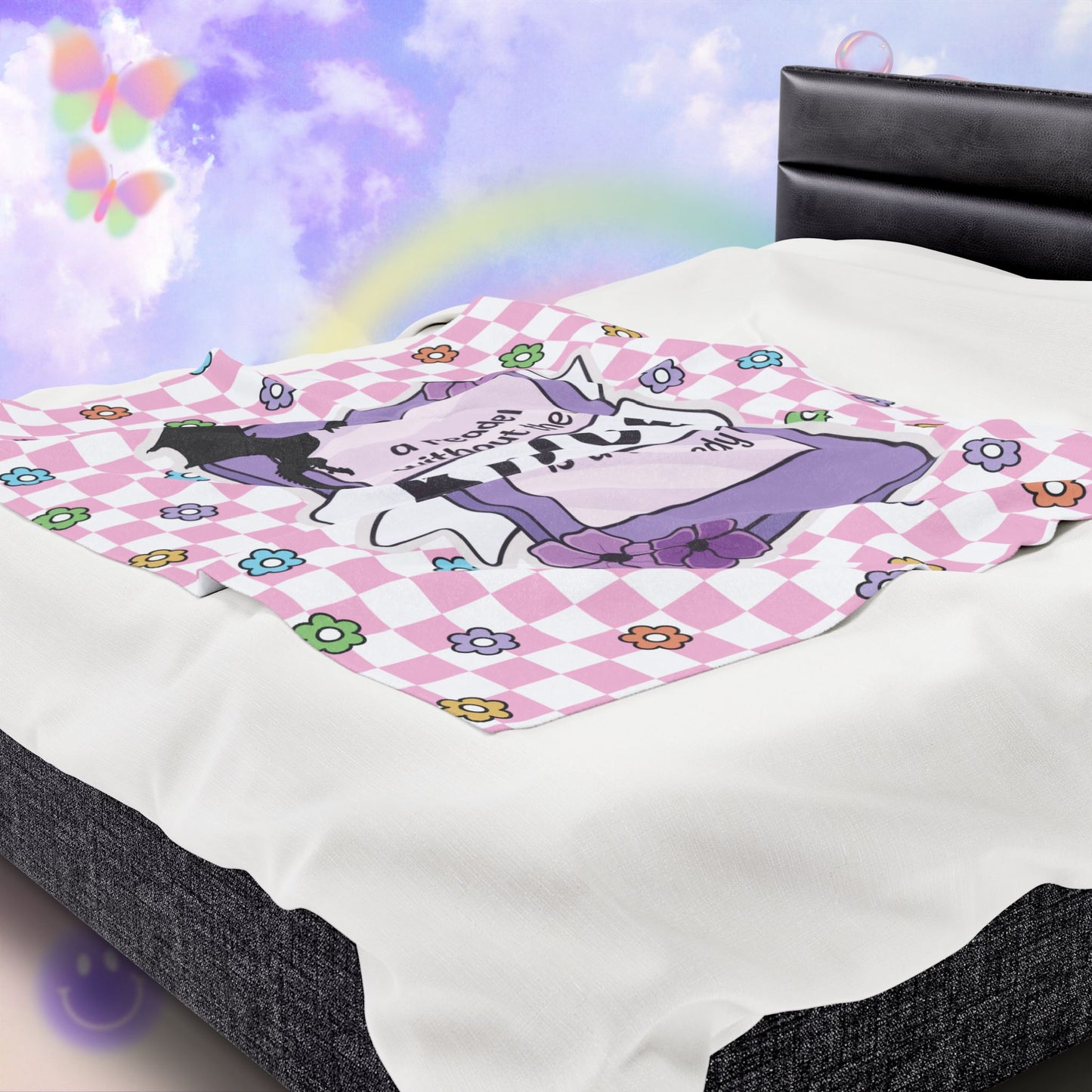 Pink Reader Without Their Kindle Velveteen Plush Blanket