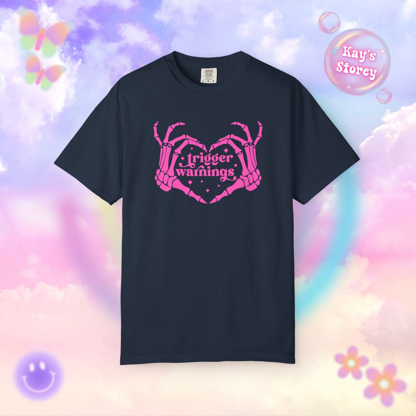 Pink Trigger Warnings Comfort Colors T-Shirt