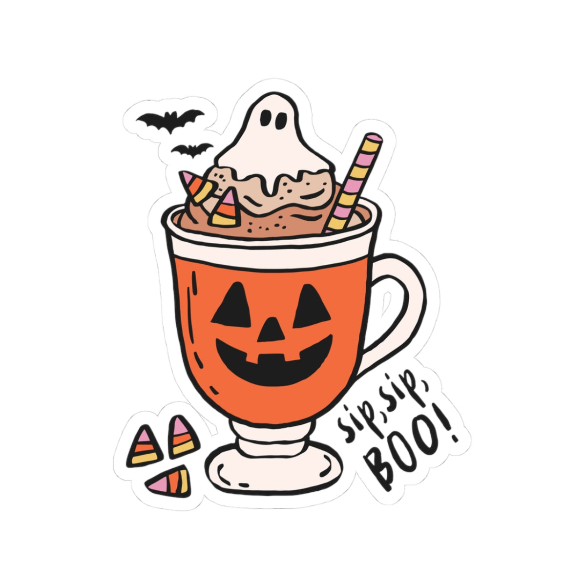 Sip, Sip, Boo! Sticker, Fall Planner Stickers, Book Lover Gifts, Autumn Sticker, Cozy Accessories, Seasonal Sticker