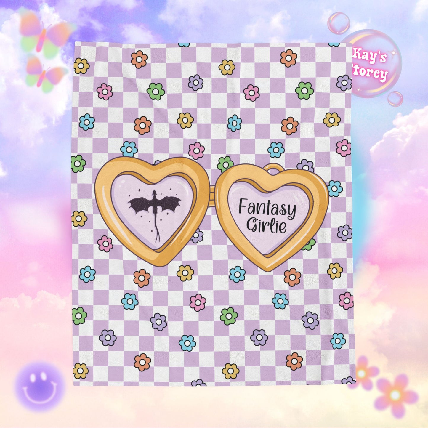 Purple Fantasy Girlie Velveteen Plush Blanket
