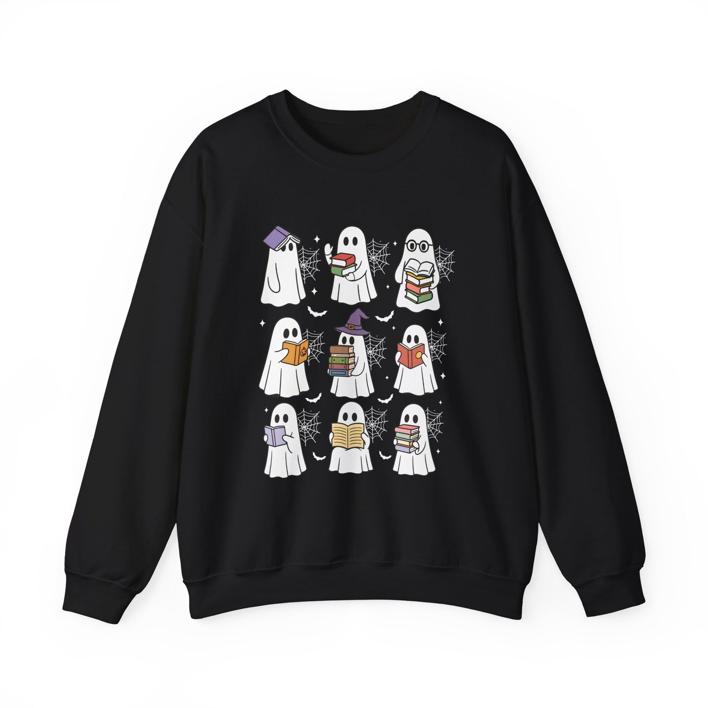 Reading Ghosts Sweatshirt, Long Sleeve Shirt for Spooky Season Bookish Gift,  Halloween Reading Apparel
