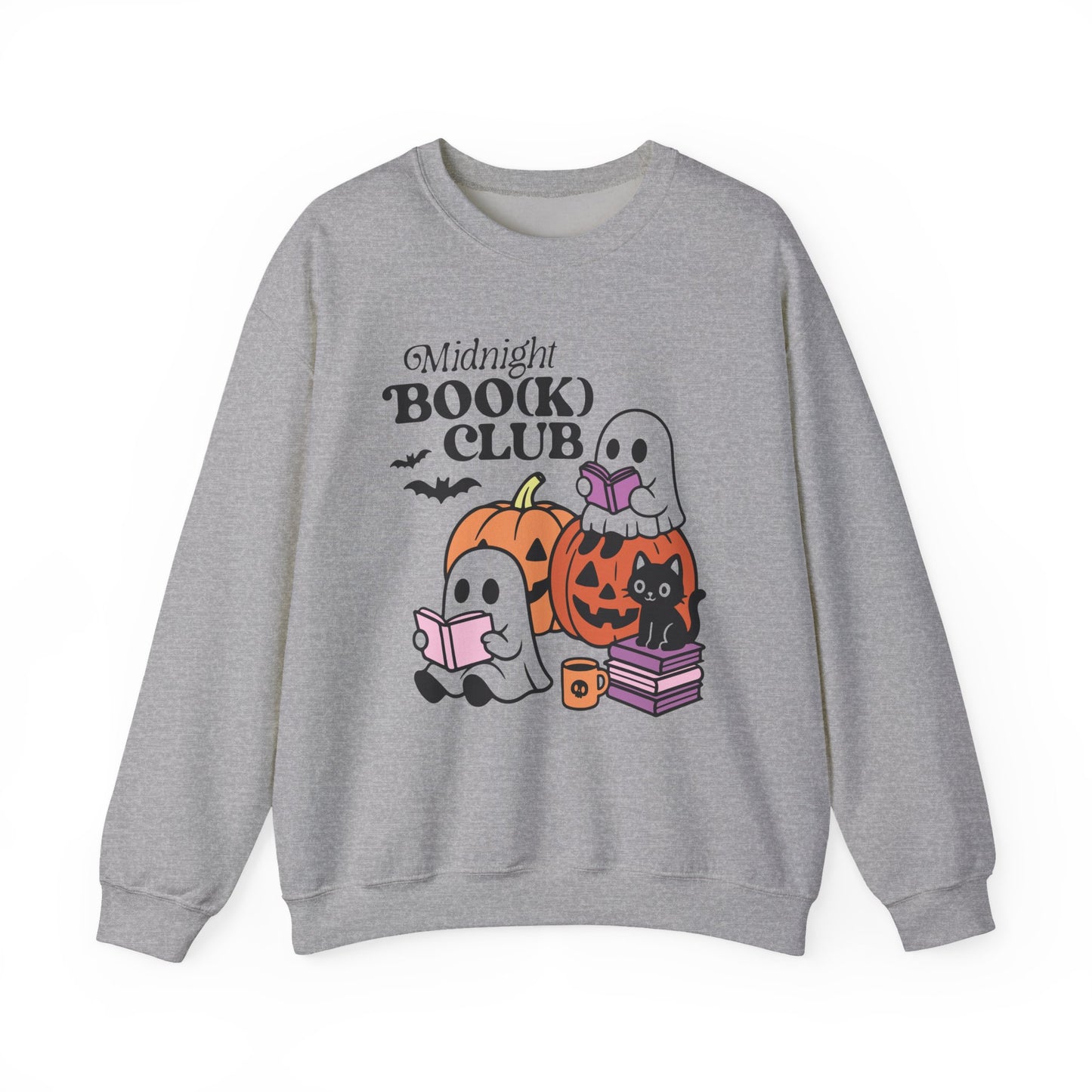 Midnight Boo(k) Club Sweatshirt, Long Sleeve Shirt for Spooky Season Bookish Gift,  Halloween Reading Apparel