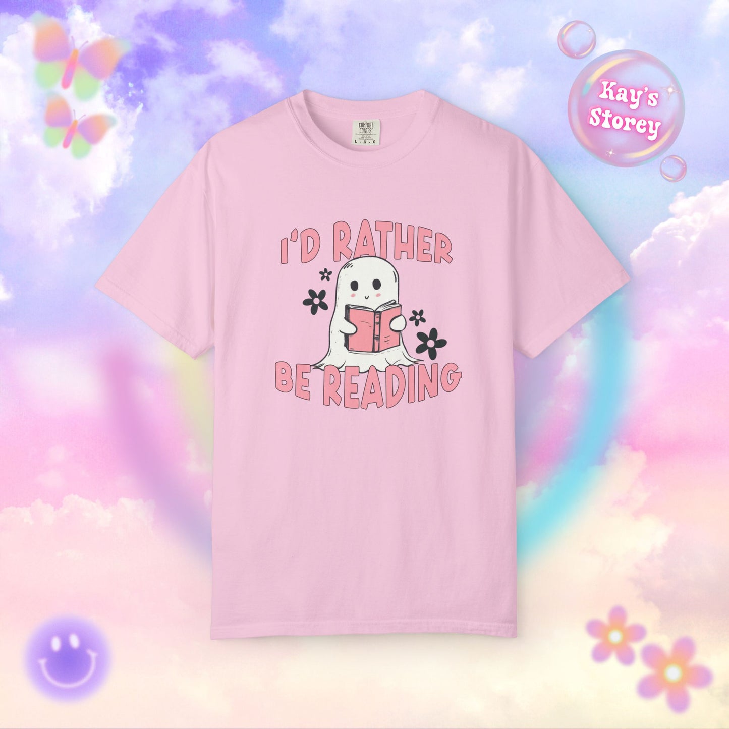 Ghostie I'd Rather Be Reading Comfort Colors T-Shirt