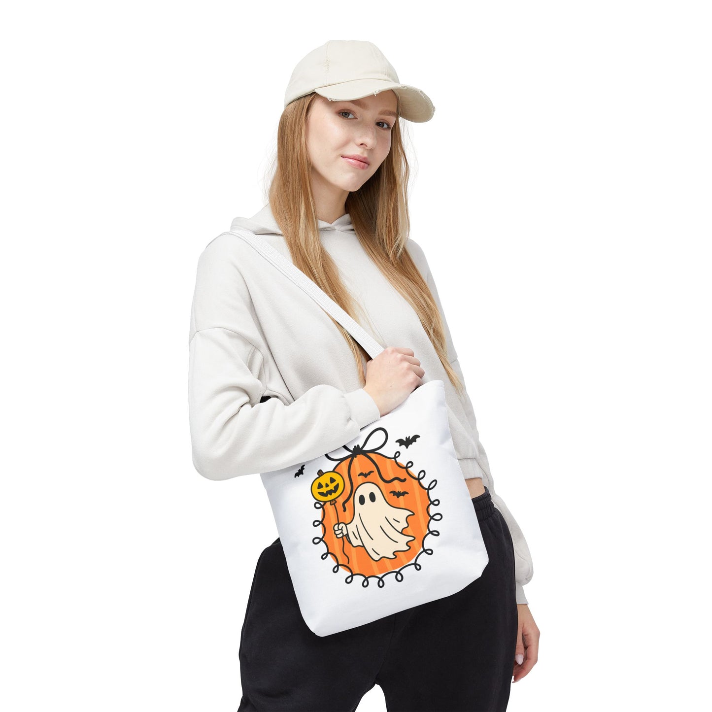 Spooky Season Ghost Balloon Tote Bag