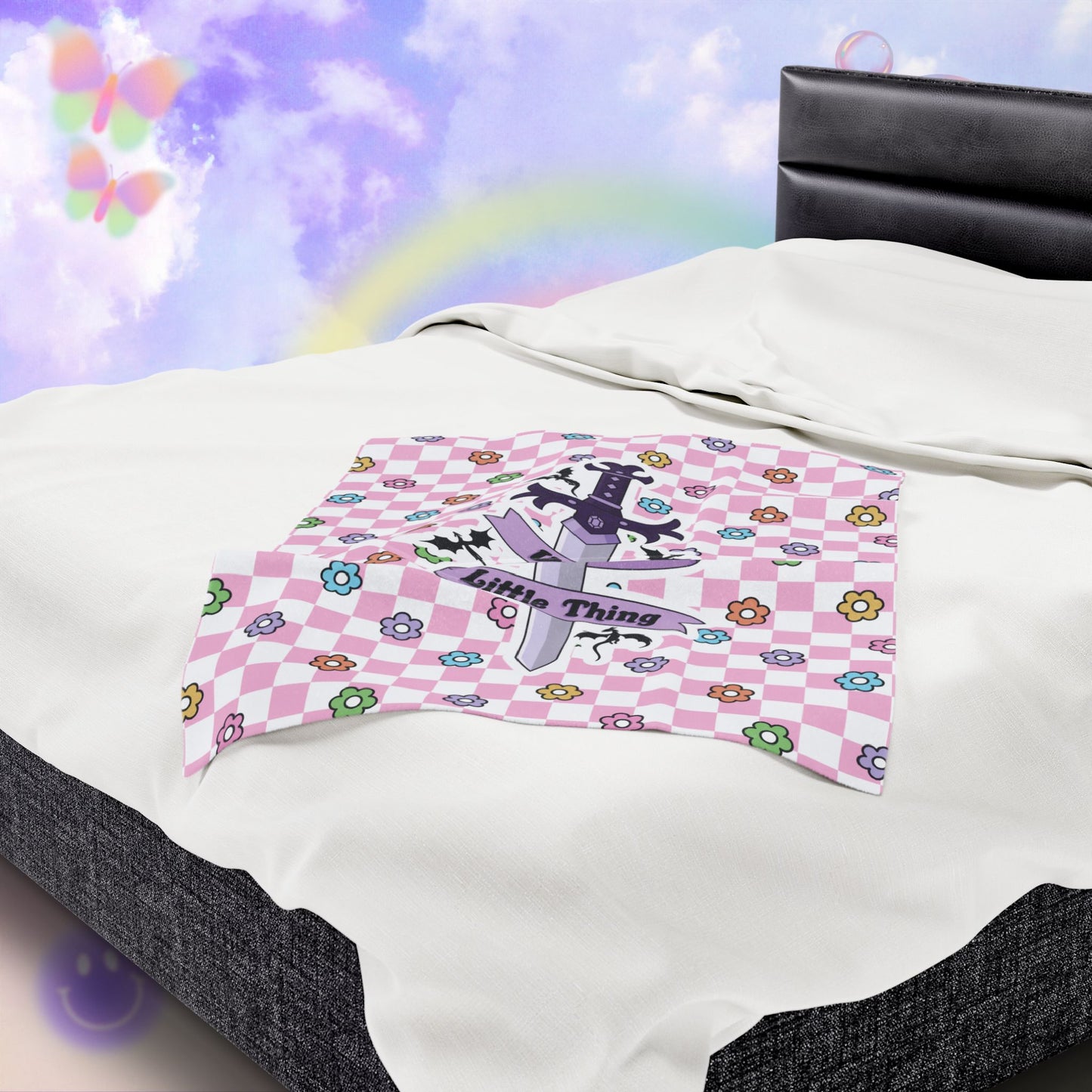 Pink Violent Little Thing Velveteen Plush Blanket