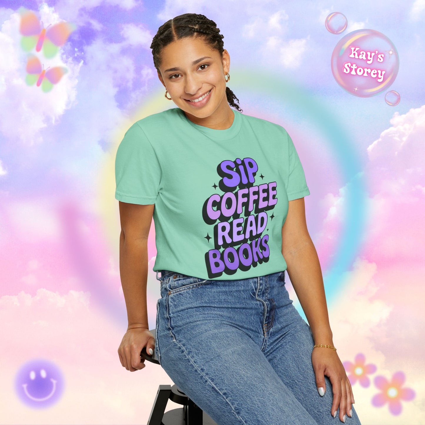 Sip Coffee Read Books Comfort Colors T-Shirt