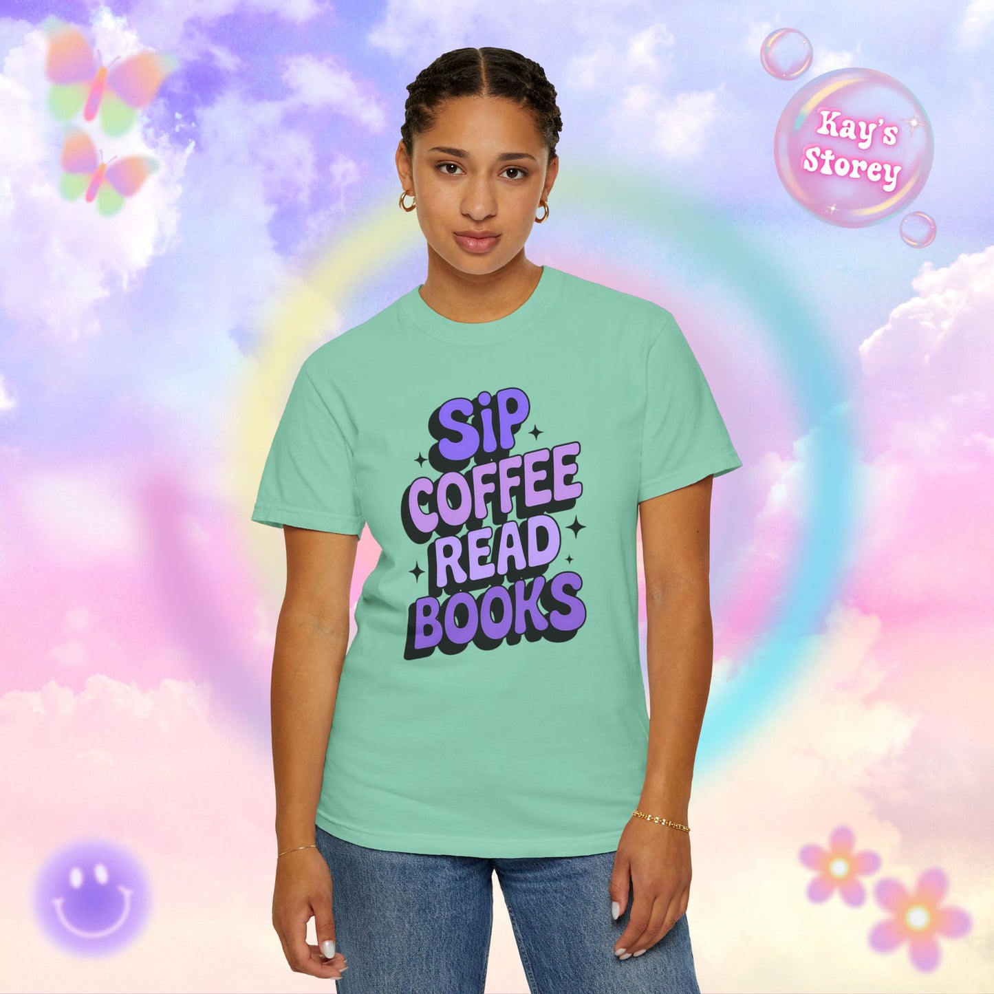 Sip Coffee Read Books Comfort Colors T-Shirt