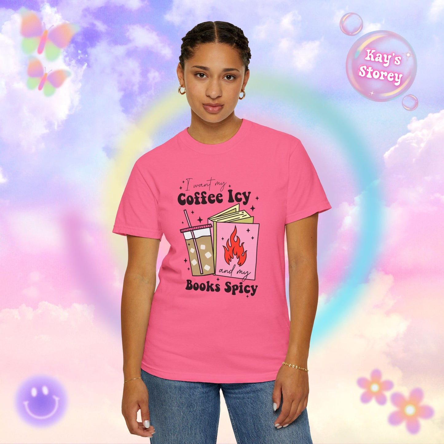 Coffee Icy Books Spicy Comfort Colors T-Shirt