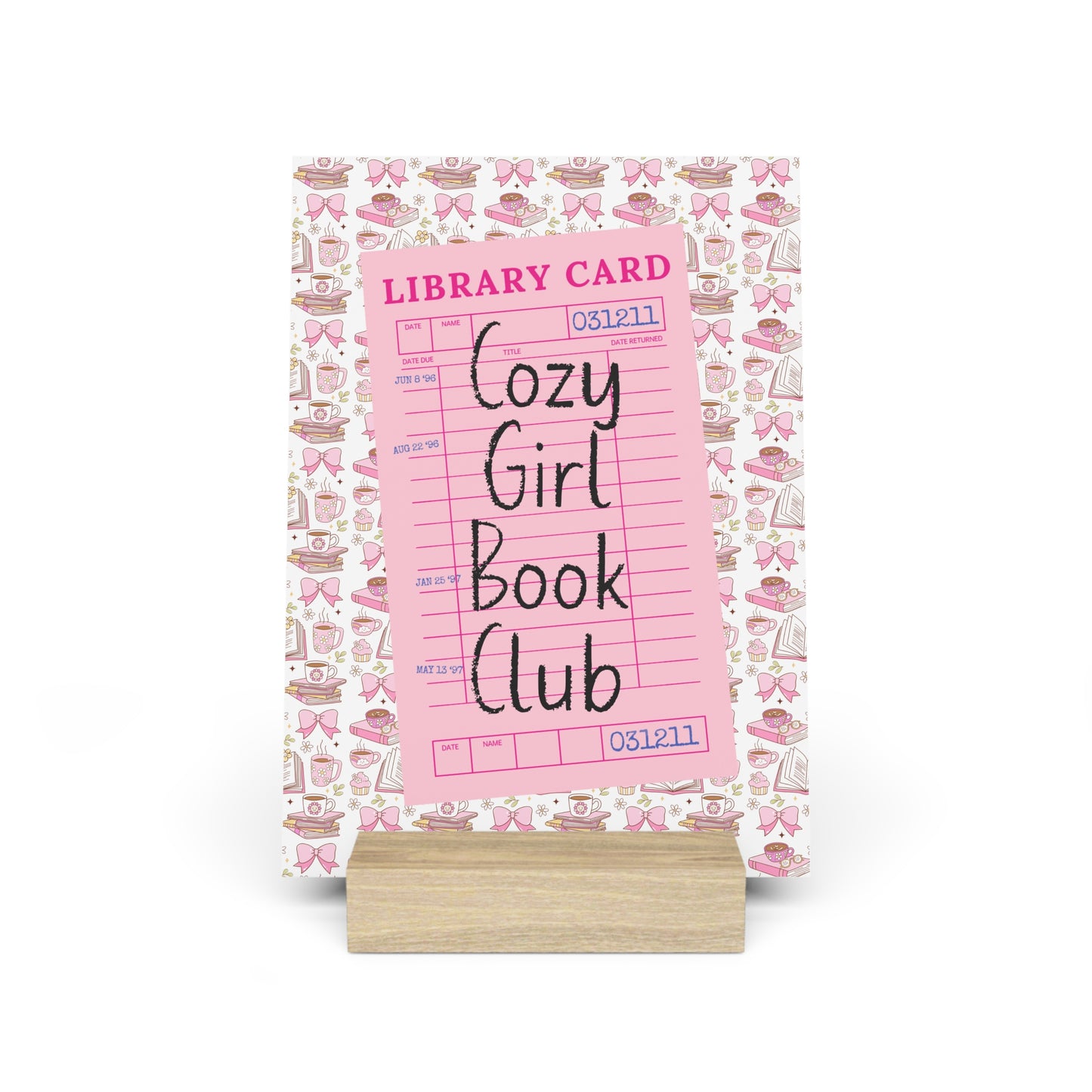 Cozy Girl Book Club Bookshelf Decor with Stand