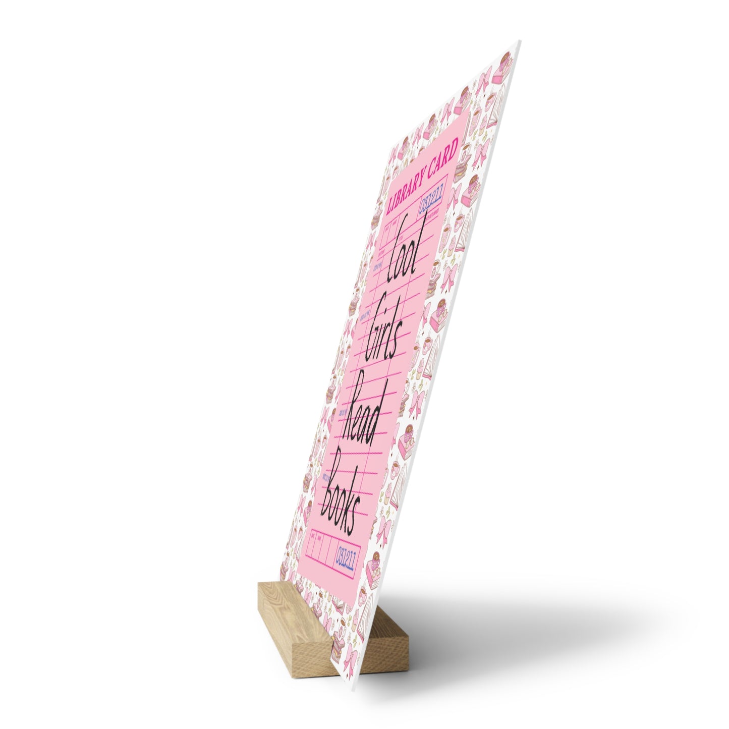 Cool Girls Read Books Bookshelf Decor with Stand