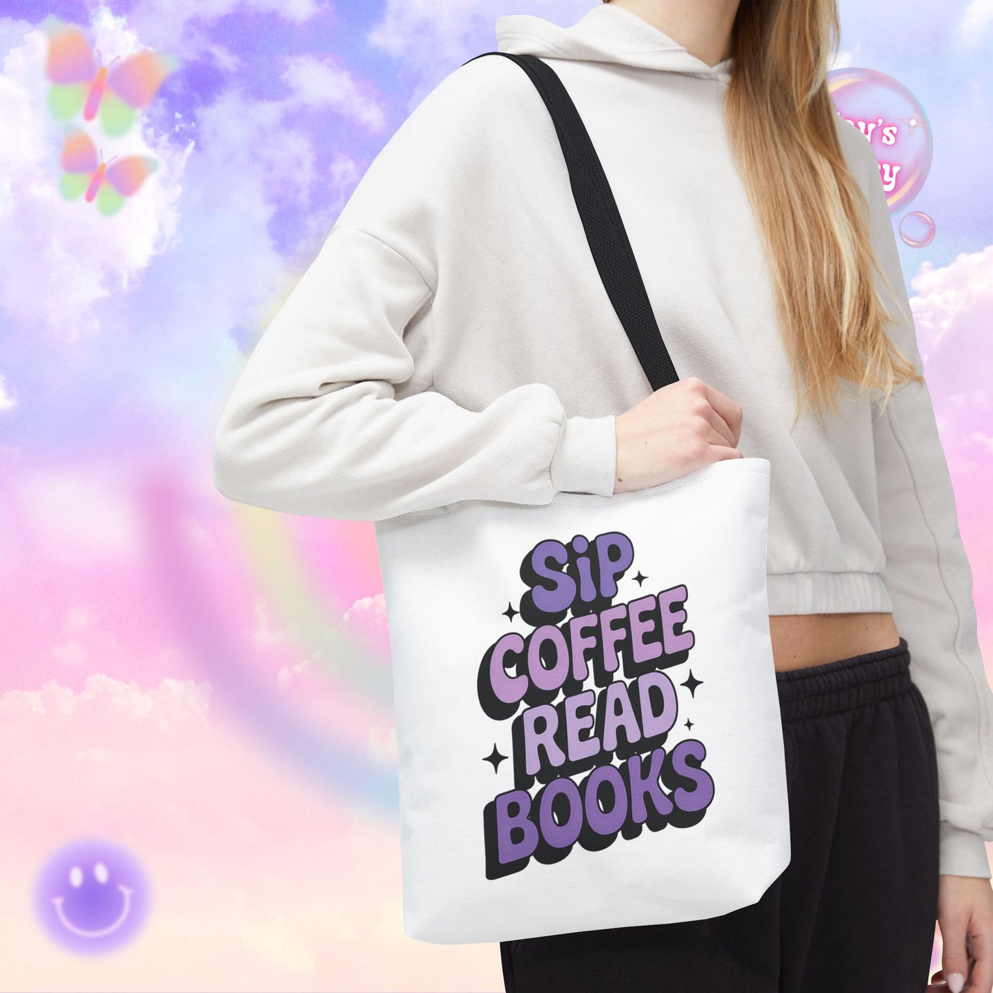 Sip Coffee Read Books Tote Bag