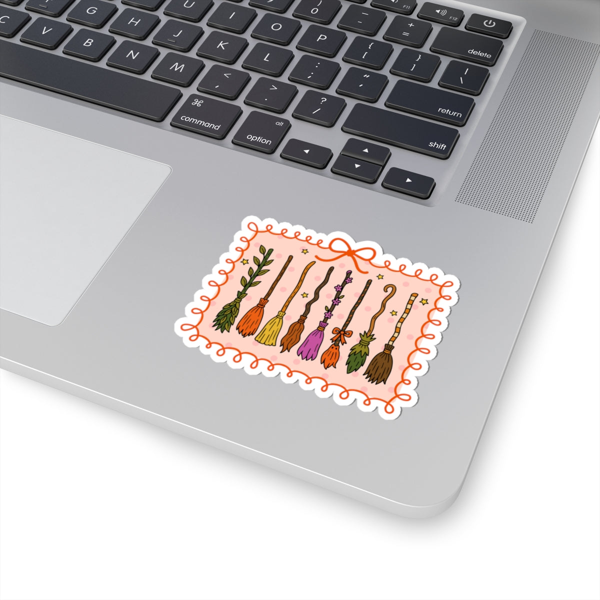 Witches Brooms Sticker - Kiss-Cut Stickers, Halloween Sticker, Cute Witch Broom Design, Spooky Sticker, Decorative Sticker for Journals