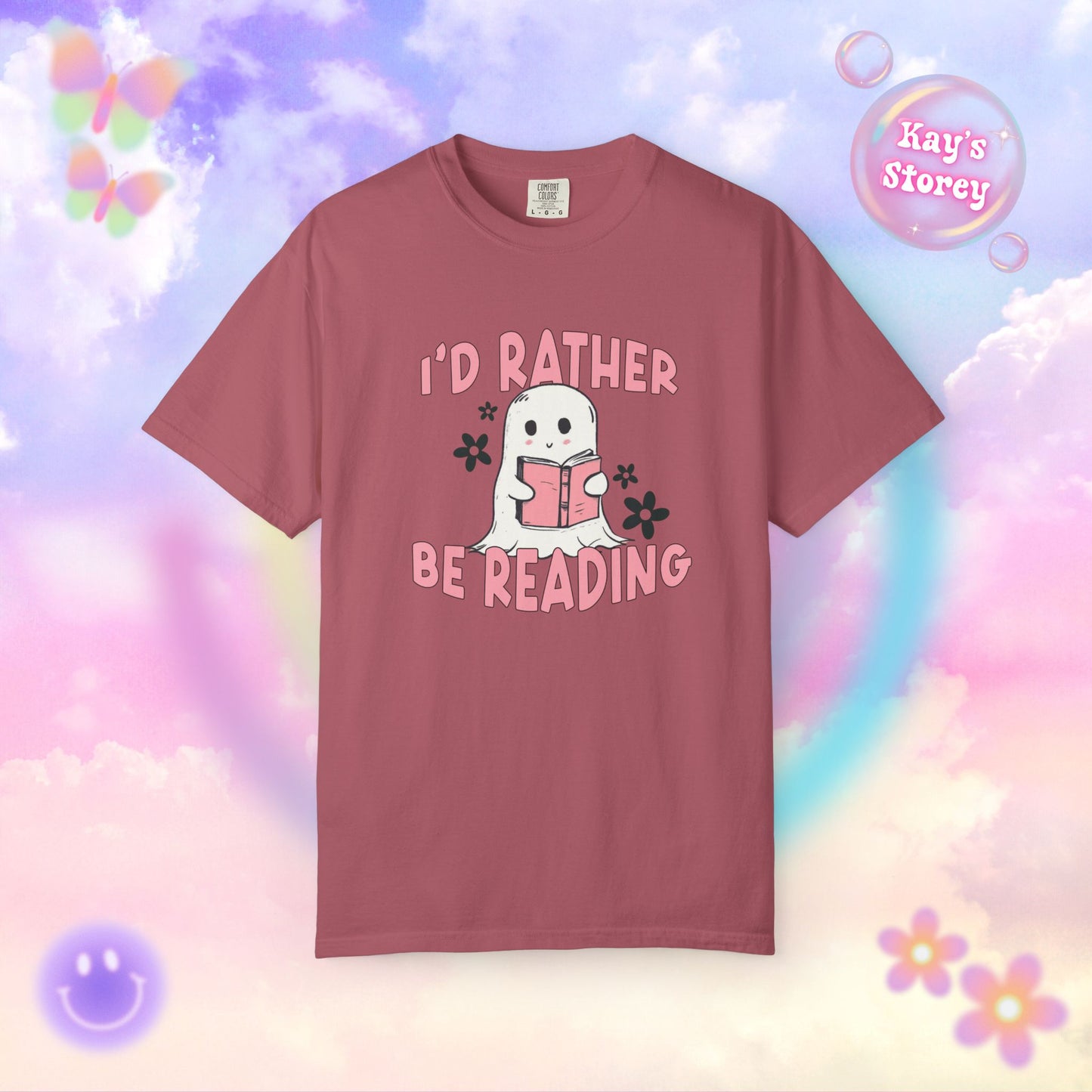 Ghostie I'd Rather Be Reading Comfort Colors T-Shirt