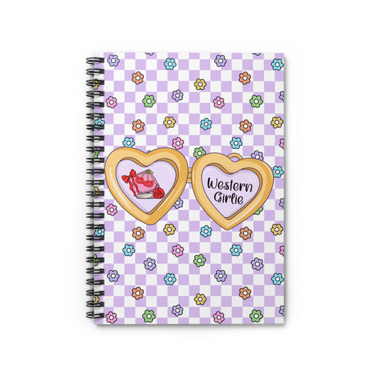 Purple Western Girlie Spiral Notebook - Ruled Line