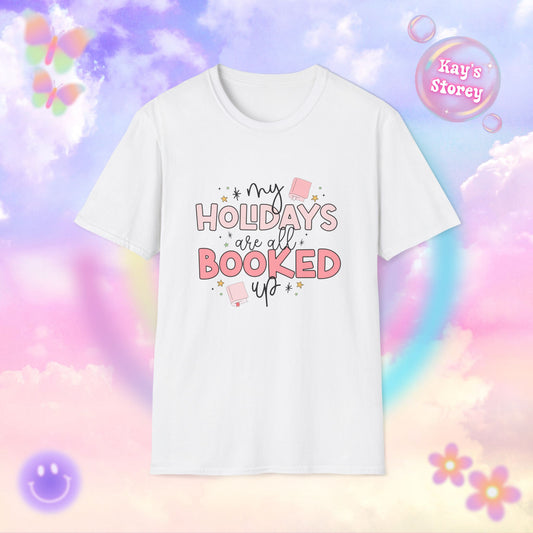 Holidays Are All Book Up Bookish Holiday T-Shirt - Book Lover Christmas Shirt