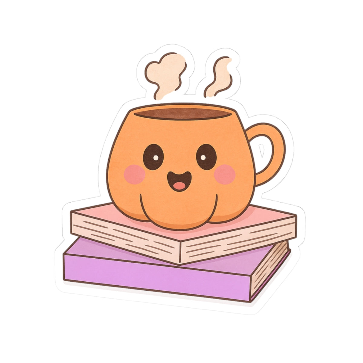 Autumn Mug & Book Stack Stickers, Fall Reading Planner Stickers, Book Lover Gifts, Bookworm Decals, Cozy Reading Accessories, Seasonal
